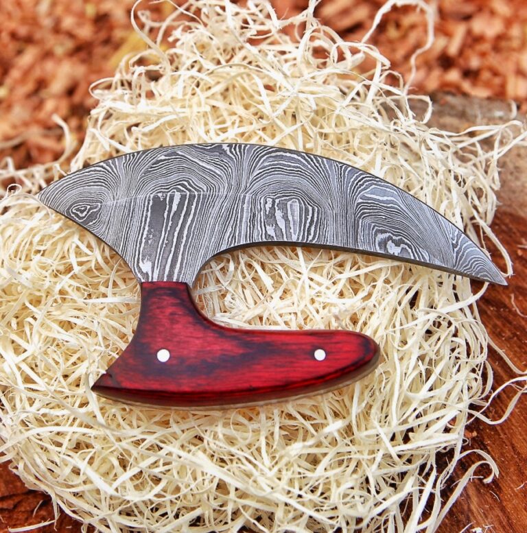 Handmade Damascus ULU knife with Leather cover | Best Gift For Men