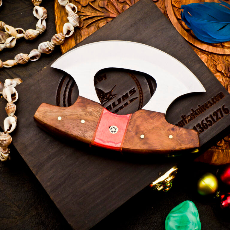 Custom  made Ulu Knife  with leather cover | Best wedding gifts