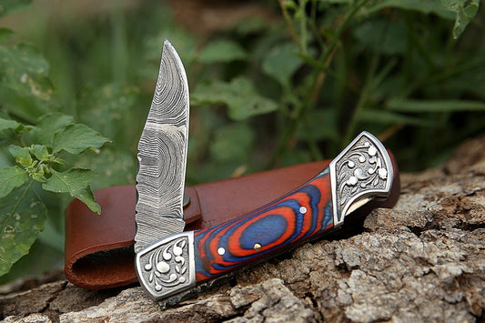 Custom Made folding Knife with Leather cover | Best Wedding gifts