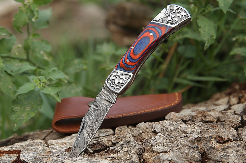 Custom Made folding Knife with Leather cover | Best Wedding gifts