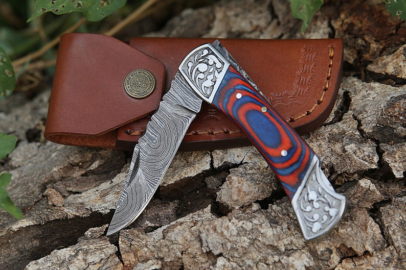 Custom Made folding Knife with Leather cover | Best Wedding gifts