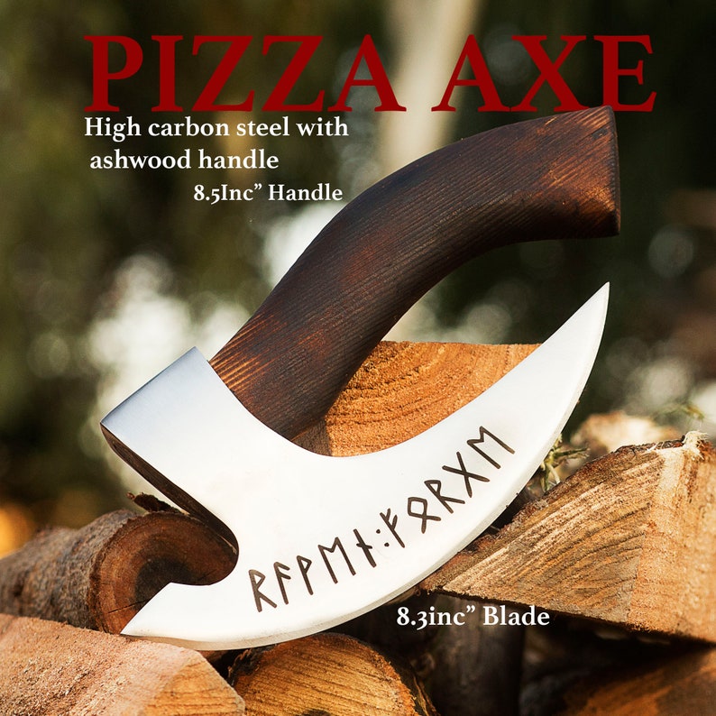 Royal  Engraved Pizza Axe with Leather cover | best men Gifts