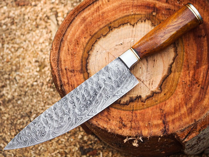 Handmade Damascus knife with leather cover | Best gift for men