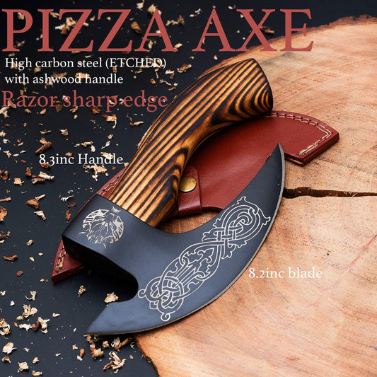 Best handmade Pizza Axe with leather cover | Best gift for friend