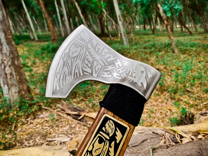 Custom made engraved Axe with leather cover | Best wedding gifts