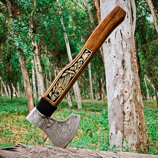 Custom made engraved Axe with leather cover | Best wedding gifts