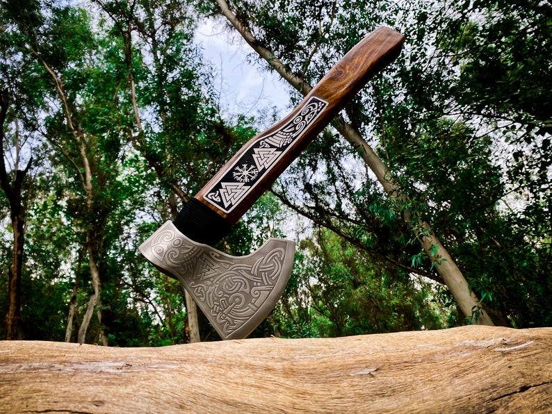 Custom made engraved Axe with leather cover | Best wedding gifts