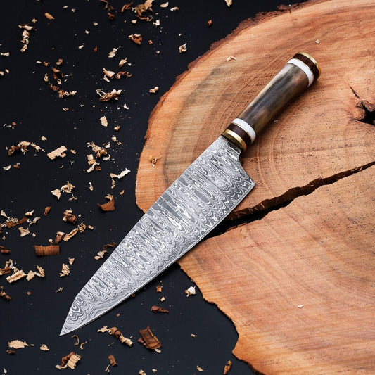 Custom Forged Damascus knife | Best kitchen knife | Gift for sister