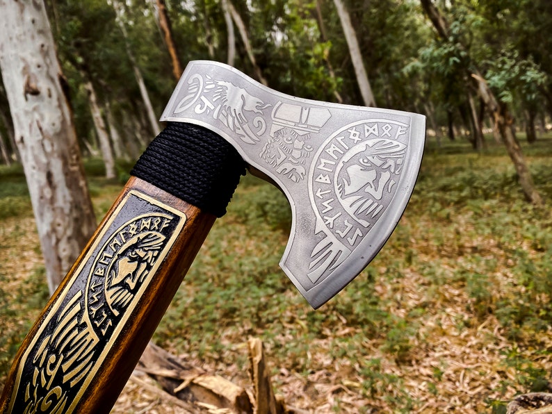 Custom made engraved Axe with leather cover | Best wedding gifts