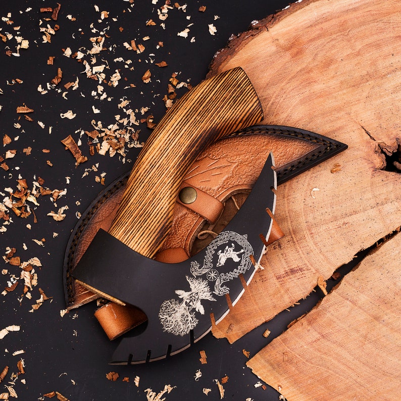 Custom Engraved Pizza Axe with Leather cover | Best kitchen Gadgets