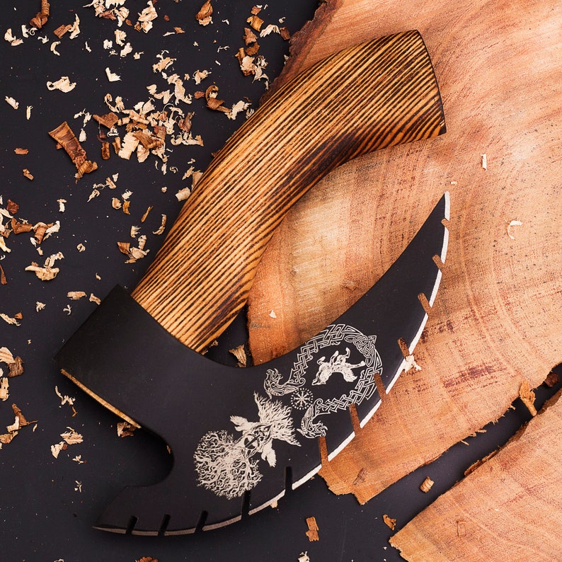 Custom Engraved Pizza Axe with Leather cover | Best kitchen Gadgets