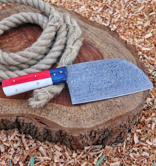 Damascus Steel Cleaver Chopper Chef Knife |  Heavy Duty Damascus Steel Cleaver