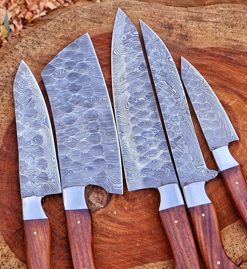 Sharped 5 piece chef knife set with leather cover | Best gift for father