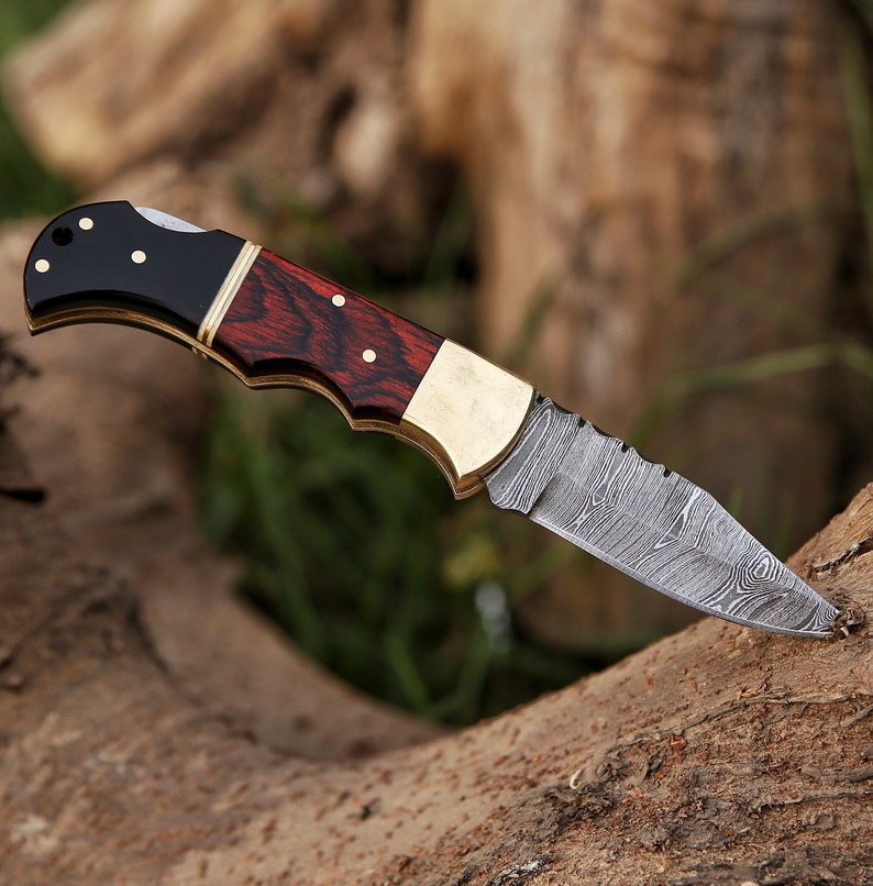 Handmade Folding Knife with leather Cover | Best Hunting Knife