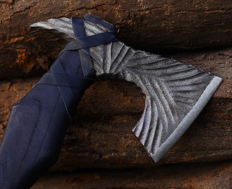 Engraved Forged Head Axe with leather cover | Best hunting Axe