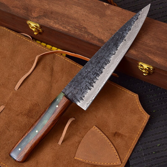 Forged steel knife with leather cover | best gift for men