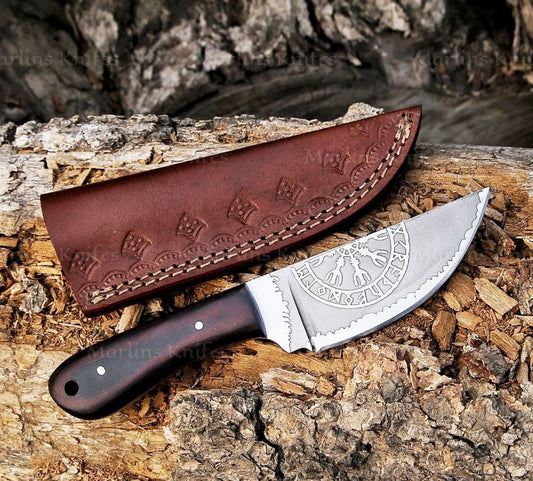 Damascus Hunting Knife With leather cover | Best Birthday Gifts