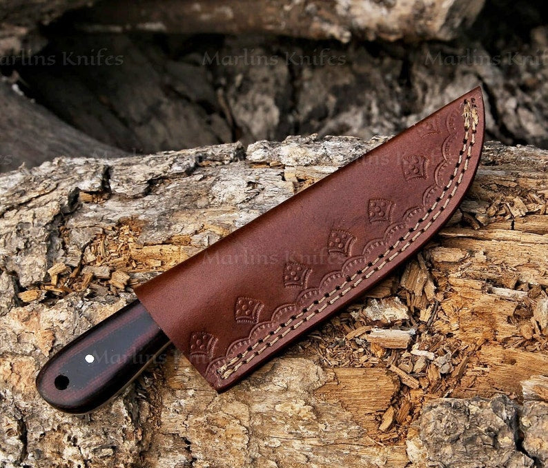 Damascus Hunting Knife With leather cover | Best Birthday Gifts