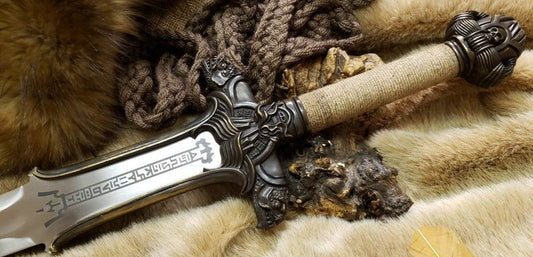 The barbarian Engraved Sword with Leather cover | Best Medieval Sword