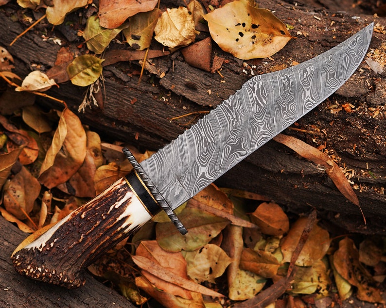 Handmade stag Knife with leather cover | Best knife for Hunting