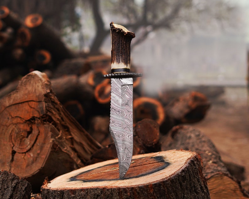 Handmade stag Knife with leather cover | Best knife for Hunting