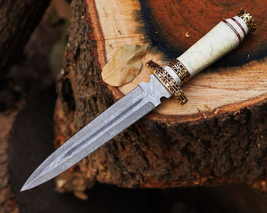 Custom Handmade Damascus Steel Knife | Sharped Dagger Knife | Best Camping knife