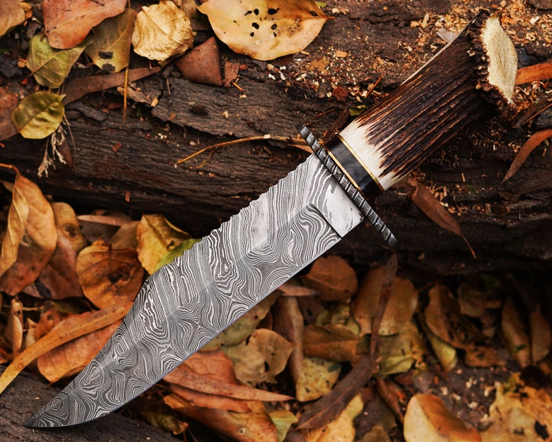 Handmade stag Knife with leather cover | Best knife for Hunting